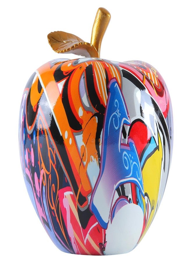 JOOMBE Colorful Fruit Figurines Apple Statue Decorations,Abstract Graffiti Apple Resin Sculpture for Table top Ornament Home Decor Christmas eve Gift(Large) - Image 1